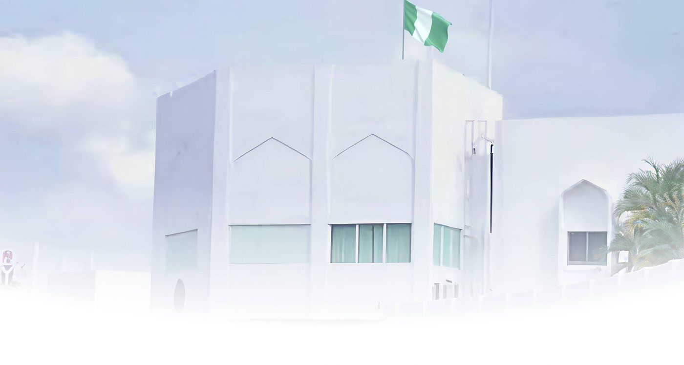 A Nigerian State House building flying the national flag